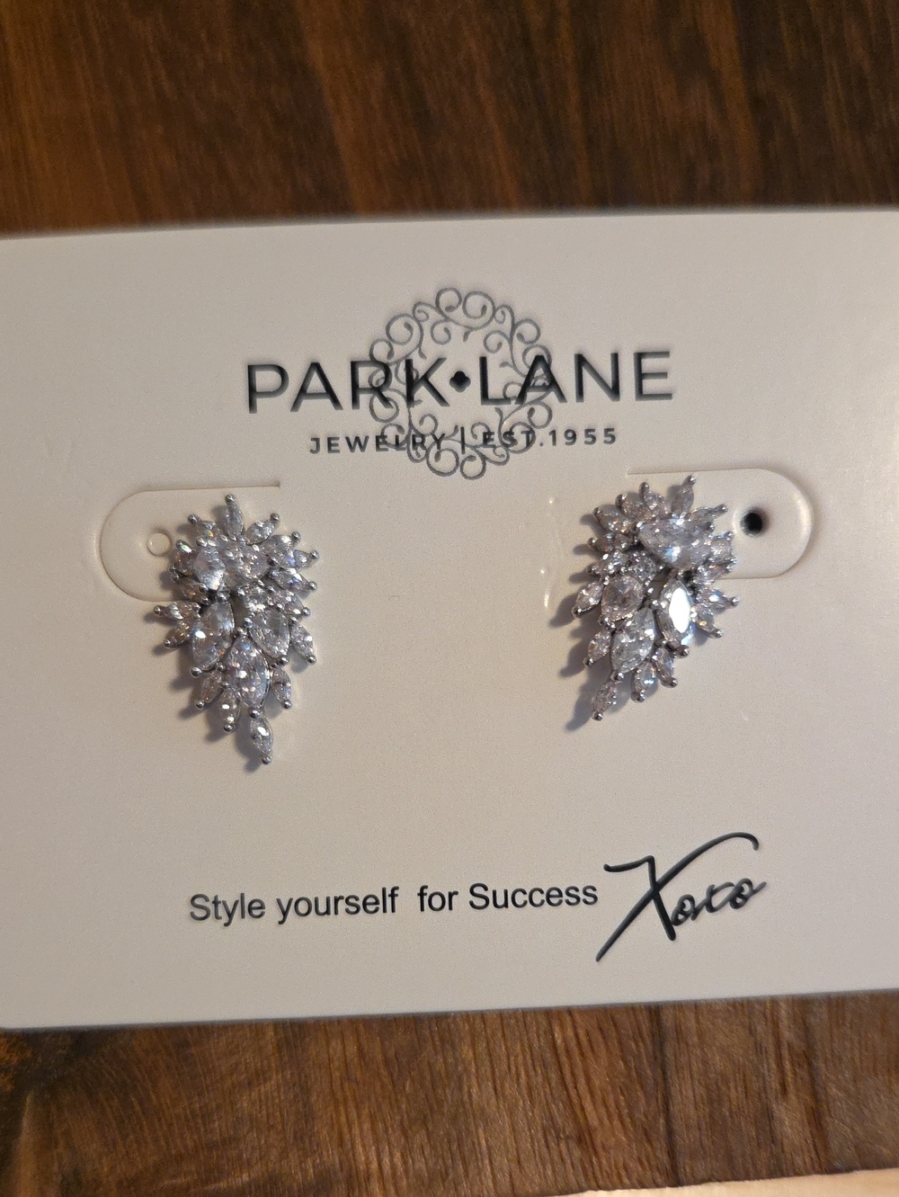 Park Lane Silver Crystal Teardrop Cluster Studs - Isicle